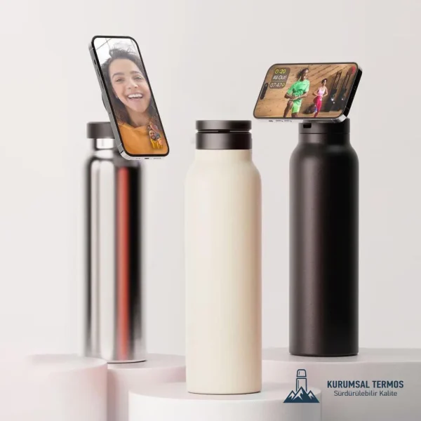 3434 Çelik Termos - Telefon Tutuculu