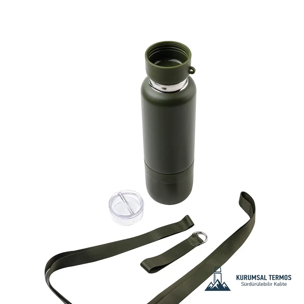 Bardaklı Termos 500 Ml - Haki - KTT 1601