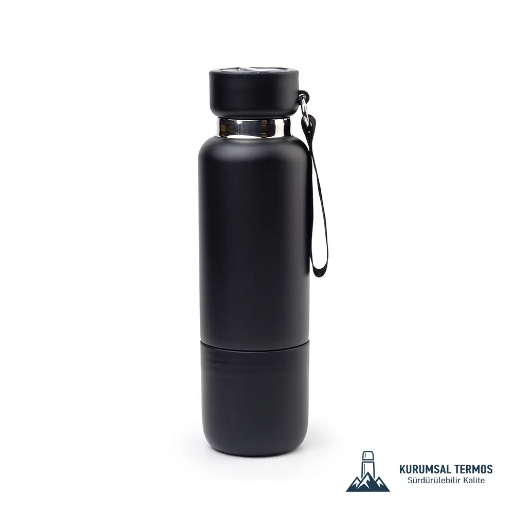 Bardaklı Termos 500 Ml - Siyah - KTT 1600