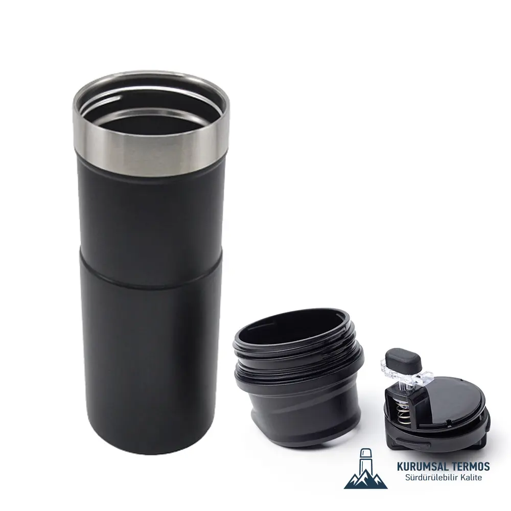 Basmalı Kapaklı Termos 500 ml Siyah (KTT-3000)