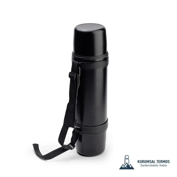 Çift Bardaklı İpli Termos - 1000 Ml - Yeşil - KTT 5000