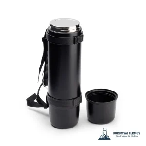 Çift Bardaklı İpli Termos - 1000 Ml - Yeşil - KTT 5000