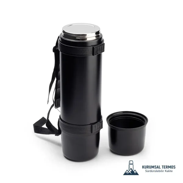 Çift Bardaklı İpli Termos - 1000 Ml - Yeşil - KTT 5000
