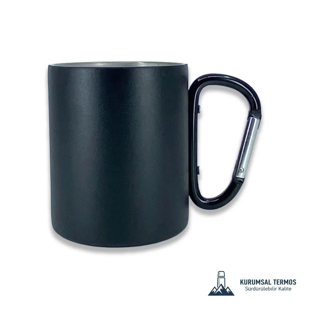 Karabinalı Çelik Bardak Termos- 280 Ml – Siyah – KTB 1001