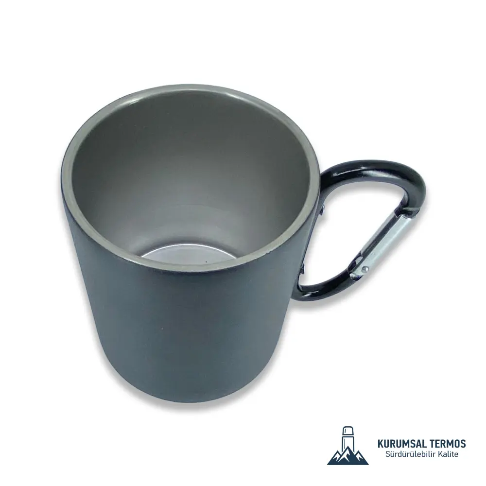 Karabinalı Çelik Bardak Termos- 280 Ml – Siyah – KTB 1001
