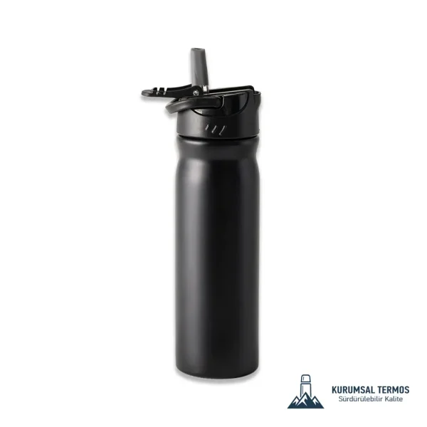 Pipetli Taşıma Saplı Termos - 500 Ml - Siyah - KTT 17000
