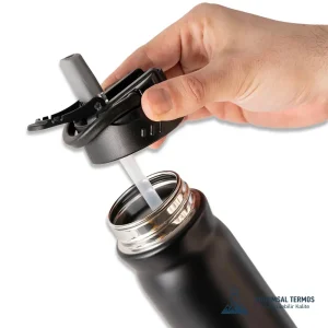 Pipetli Taşıma Saplı Termos - 500 Ml - Siyah - KTT 17000