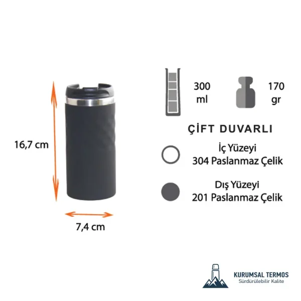 Termos Tipi Çelik Bardak 300 ml – KTT 18001