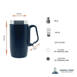 Termos Tipi Çelik Kupa - 240 ml - KTK 1000